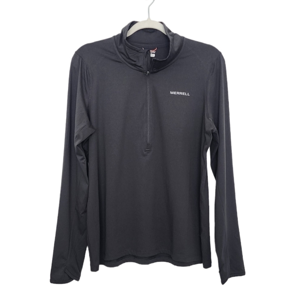 Merrell Womens Long Sleeve Pullover 1/4 Zip Jacket Size Large Charcoal Gray.